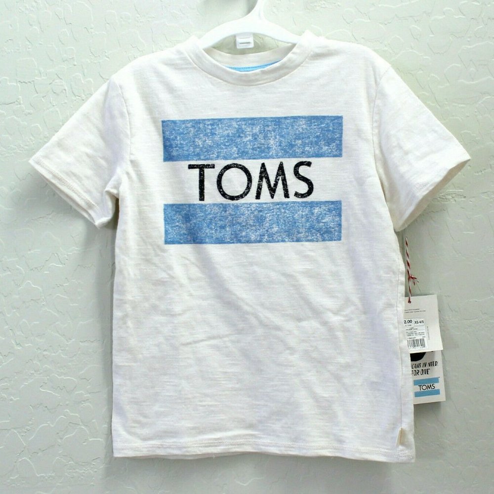 TOMS x Target Boys' Oatmeal Short Sleeve Logo T-Shirt Size M